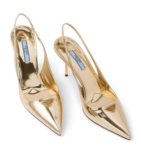 prada gold slingback|prada heels price.